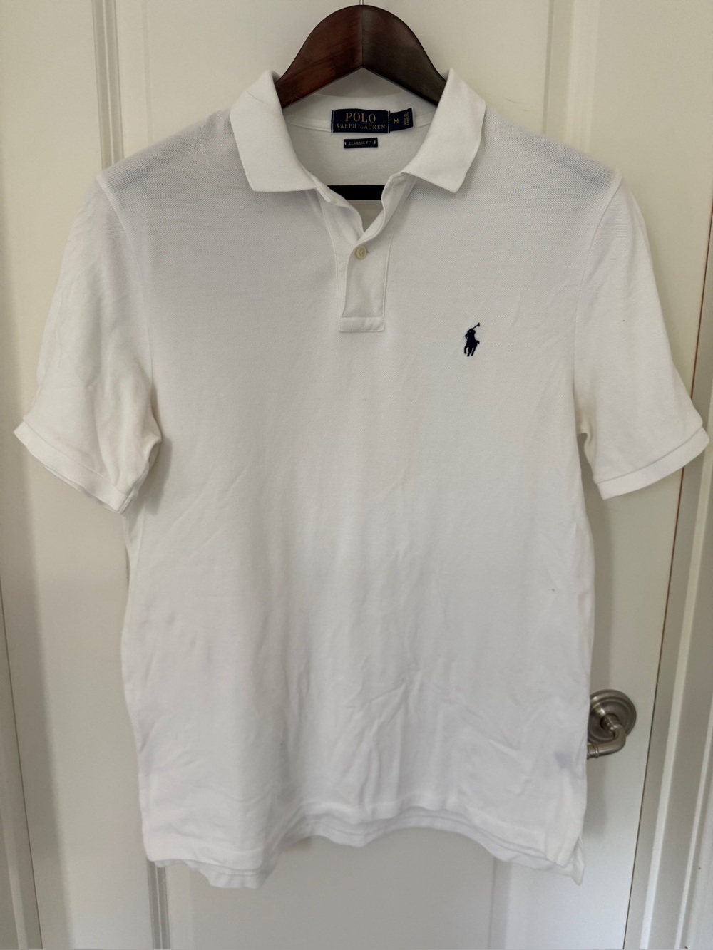 Polo by Ralph Lauren White Short-Sleeve Cotton Polo Shirt Size M